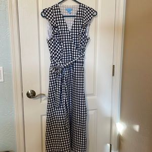 Draper James blue gingham wrap dress